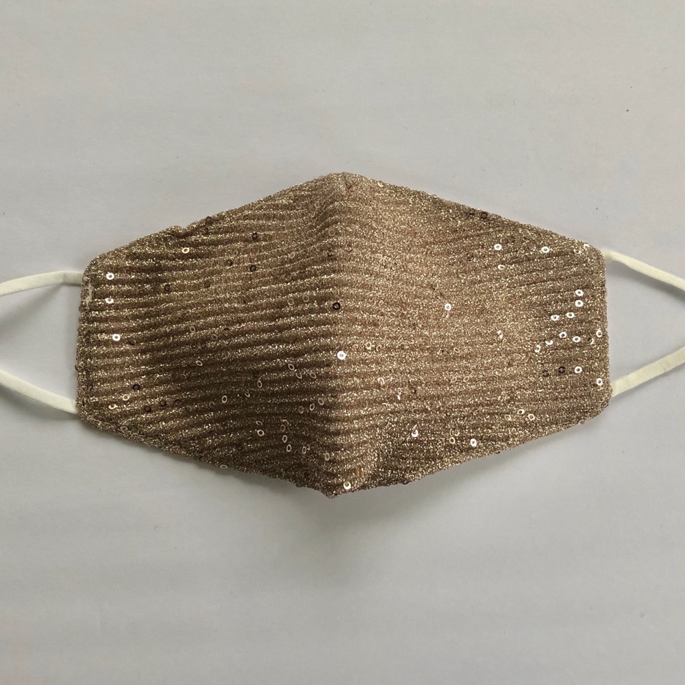 $10đź’‹New Reusable/Washable Rose/Gold Sequins Mask - Picture 2 of 5